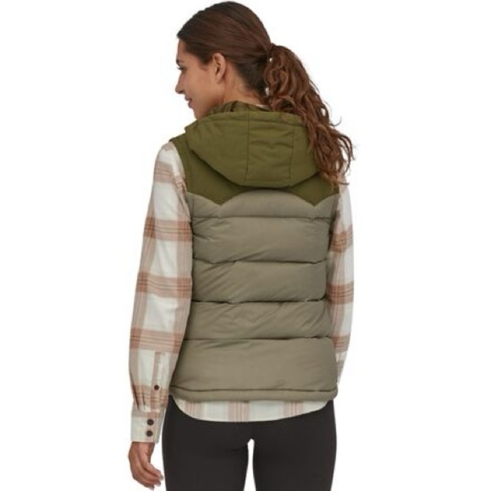 Like New Patagonia Two-Tone Green Hooded Vest - Picture 6 of 6